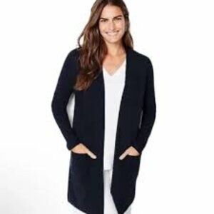 Women's Navy blue Open Front Cardigan Sweater